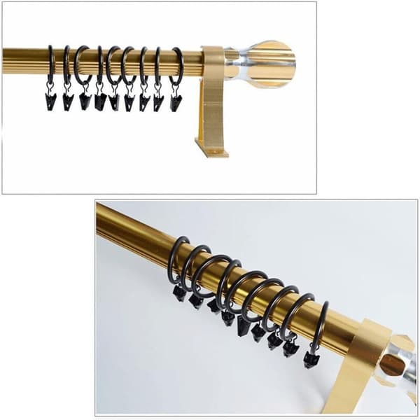 Sæt med 20 forsølvede metalgardinringe med clips. Indvendig diameter - 38 mm