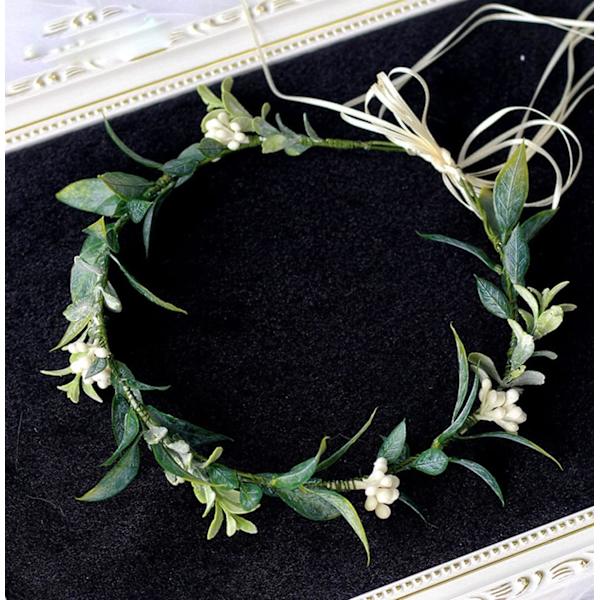 Grøn Blomsterkrone Eukalyptuskrone Blad Blomsterkrone Boho Bryllup (Grøn)
