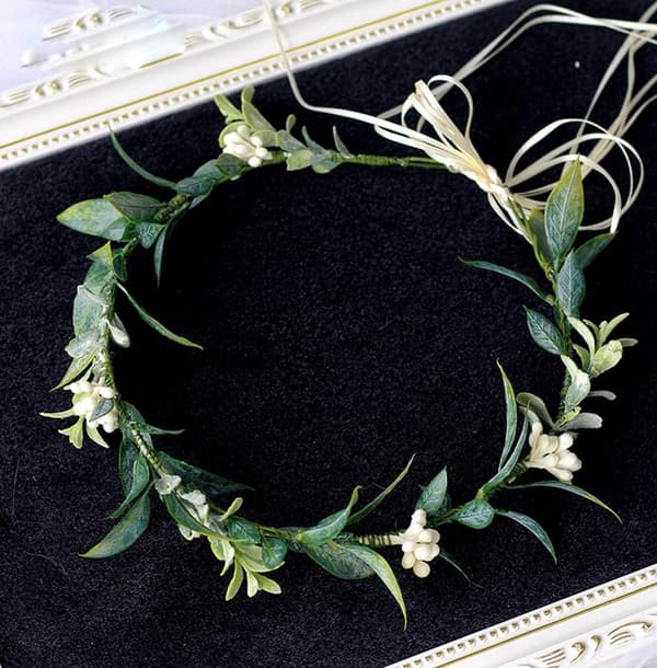 Grønn Blomsterkrone Eukalyptuskrone Blad Blomsterkrone Boho Bryllup (Grønn)