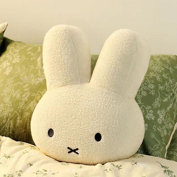 Söt Sanrio Miffys Bunny Head Doll Accessoarer Kawaii Cartoon Anime Plysch Kudde Sängsoffa Kudde Leksaker För tjejer Födelsedagspresent