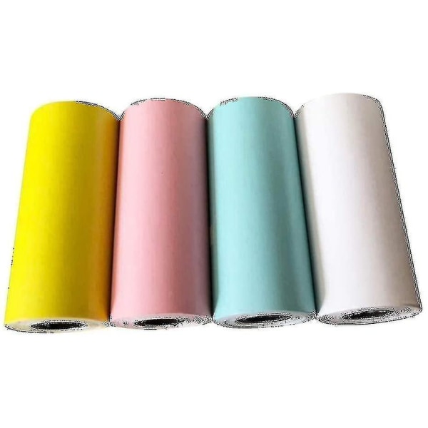 4 Udskrivbare Farvede Termiske Papir, Klistermærker, 57 X 25mm, Til Mini Trådløs Mobil