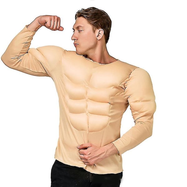 Muskelskjorte Strong Man Mænds Kostume One Size