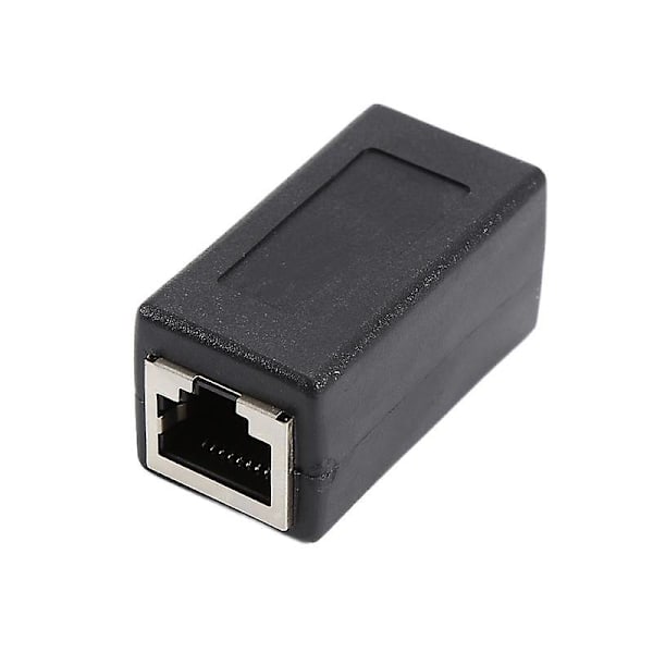 Uusi Rj45-verkkokaksoissiirto Mini Black -verkkoyhdistin Kannettava naaras naaras