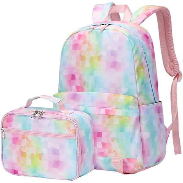 Medium Skuldertaske Sæt 2 Stk Daypack Med Madkasse Piger Skolepose