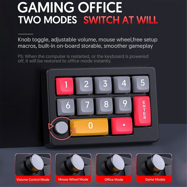 13 Taster Makro Programmerbart Tastatur Fuldt Hot Swappable Mekanisk Switch 7 Farver Rgb Lys Gaming K