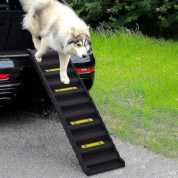 Sort Foldbar Bærbar Hund Pet Trappe Rampe
