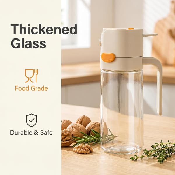 2-i-1 Glas Olivenolie Sprøjte & Dispenser 530ml til Madlavning