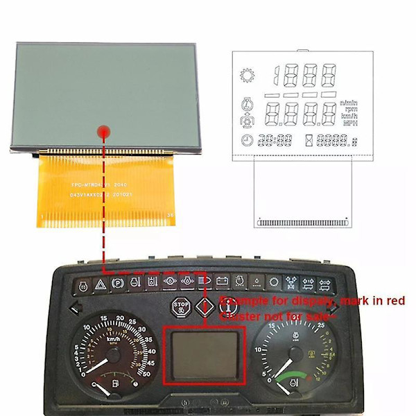 LCD-skjerm for John Deere Massey Ferguson traktorer instrumentpanel skjerm reparasjon erstatning