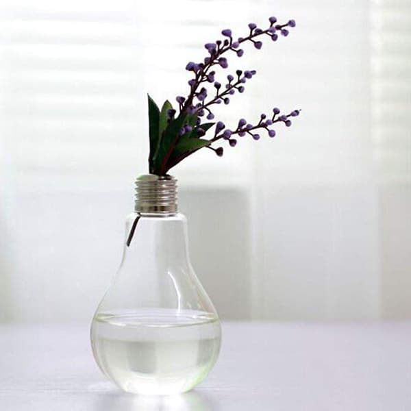 Transparent Glasvas i Glödlampans Form för Växter, Blommor, Hem, Trädgård, Bröllopsdekoration