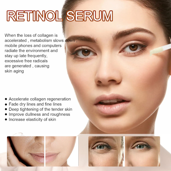 Erikoistarjous VC-varastoesanssi parantamaan sameutta ja kiinteyttä, hyaluronihappo- ja niasiiniamidi-ihonhoitotuotteet Retinol Serum 50ml