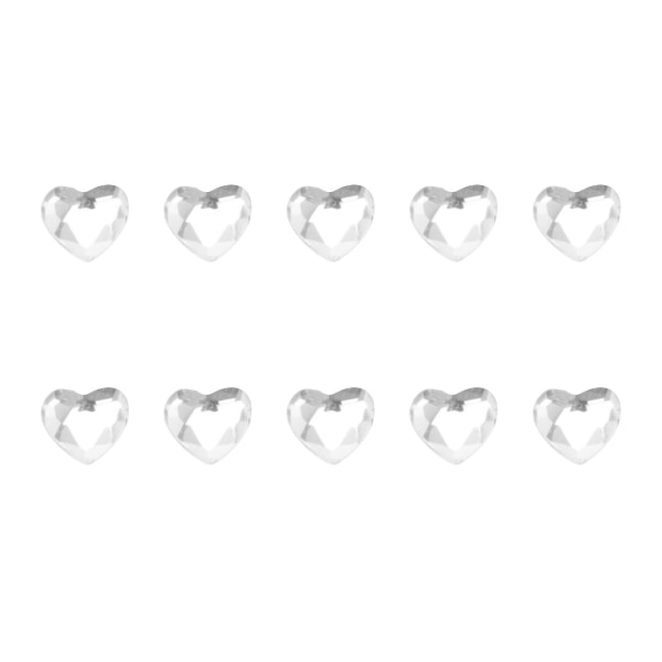 10 stk Rhinestone Nails Tænder Ædelsten Tænder Rhinestone Heart Nail Charm Bling Tooth Stud Tooth Gems Sticker Heart Rhinestones