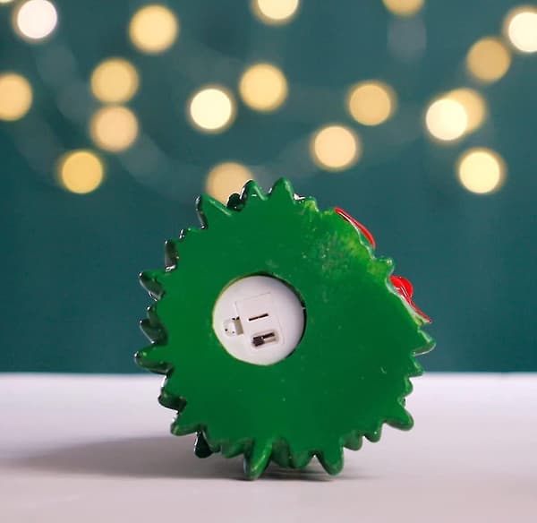 Desktop Juletræ Lampe Med Lys Håndmalet Mini 1 Grøn Bd