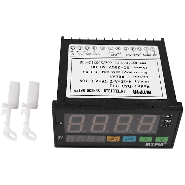 Digital Sensormätare Multifunktionell Intelligent LED-display 0-75mv/4-20ma/0-10v 2 Reläalarm Ut
