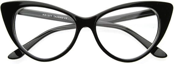 Cat Eye Dame Sort Hot Salg Mode Klare Glas Nerd Geek Briller Retro Stil