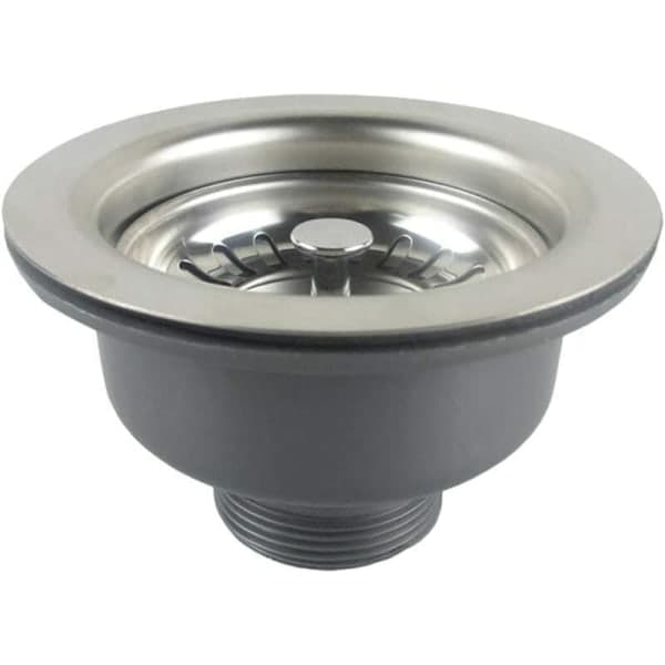 Vaskesil i rustfrit stål, uden overløb, kurvdiameter 110 mm 1½ tommer, rustfrit stål + ABS afløb + kurv