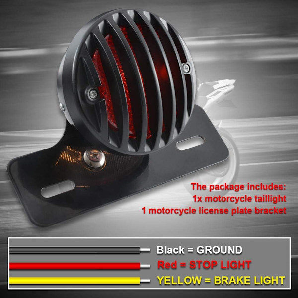 ##/Rund sort metal baglygte, egnet til mountainbike og motorcykel, baglygte, ##
