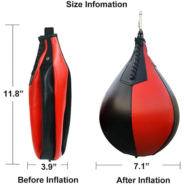 Boksespeedbag Svingesæt Med Sort Læder Punching Ball, Sort