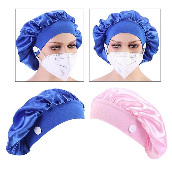 2-pack Unisex Satin Skrubbhatt Beanie Chemohatt Bonnet Huvudscarf Turban