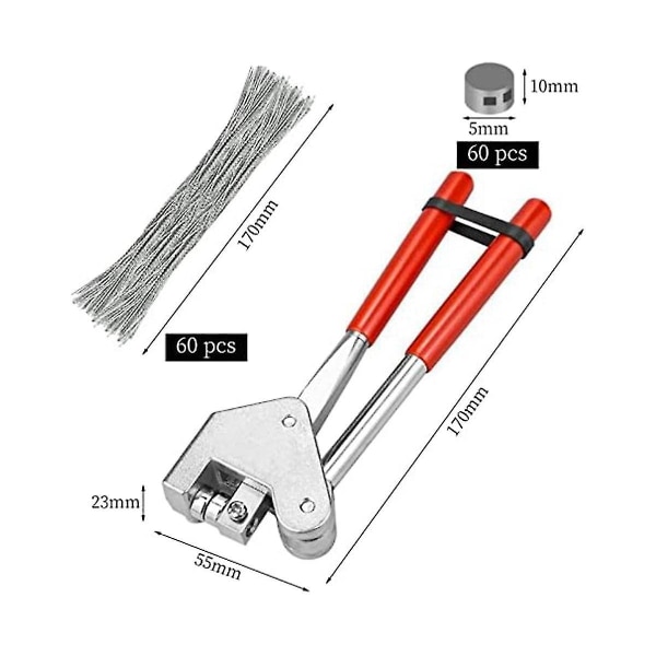2024 Set - Tiivistyspuristin, 60 kpl lyijytiivisteitä, 60 kpl teräslangat - täydellinen lyijyn halkaisija 10 mm