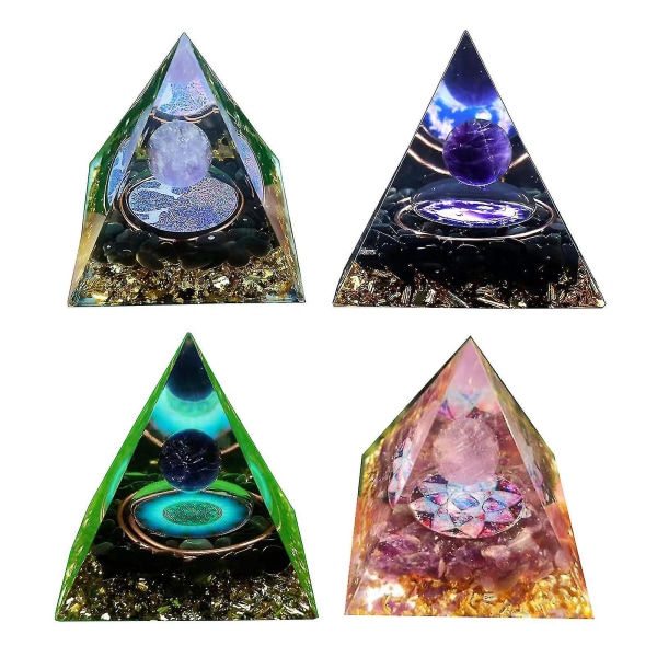 Pyramid Kristallsten Energigenerator Healing Naturlig Kristall Reiki Chakra För Hem Sovrum Kontor Skrivbordsdekoration (Storlek: 6cm-z018)
