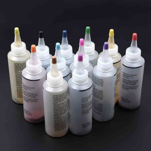 12 färger DIY Permanent Tie Dye Pigment Set För Tyg Textil Hantverk Kläder Mengxi