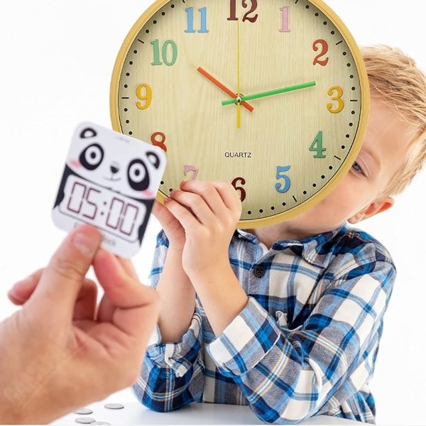 Lasten seinäkello hiljainen 30cm lasten seinäkello moderni kvartsi seinäkello sopii pojille ja tytöille värikkäät arabialaiset numerot seinäkello
