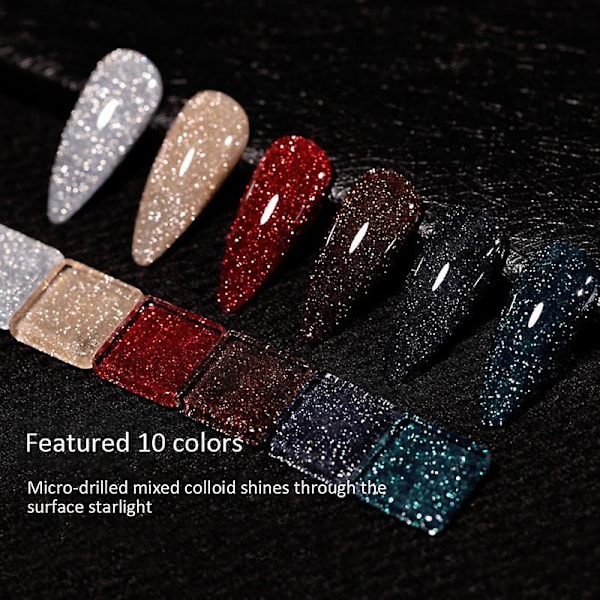 Broken Diamond Neglelakk Gel Farge Disco Gel Klar Glitter Skinnende Negl