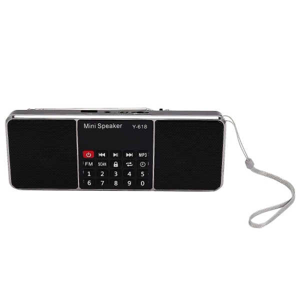 Y-618 Mini FM-radio, Digital, Bærbar, 3W Stereo Høyttaler, MP3-spiller, Høy Fidelitet Lydkvalitet - haoyi