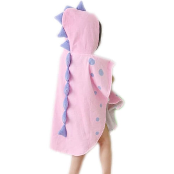 Barn bomullshuva handduk Tecknad Unicorn Dinosaur Badrock Bad Poncho Handduk för pojkar och flickor, 0-4 år gamla pink 55*115cm