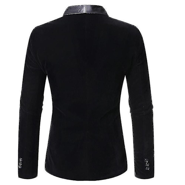 Mænds Fløjl Blazer Slim Fit Solid Tuxedo Jakke Business Casual Blazer-yujia RED