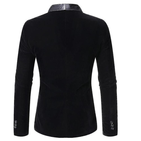 Miesten Velvet Blazer Slim Fit Solid Tuxedo Takki Business Casual Blazer-yujia L