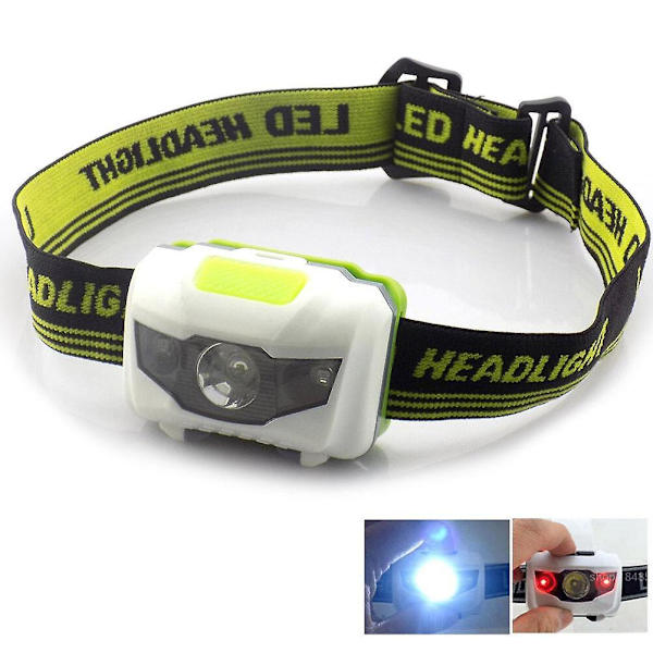Mini Huvudlampa Ficklampa Vit Led Ljus Aaa Batteri Frontal Huvudlampa Jakt