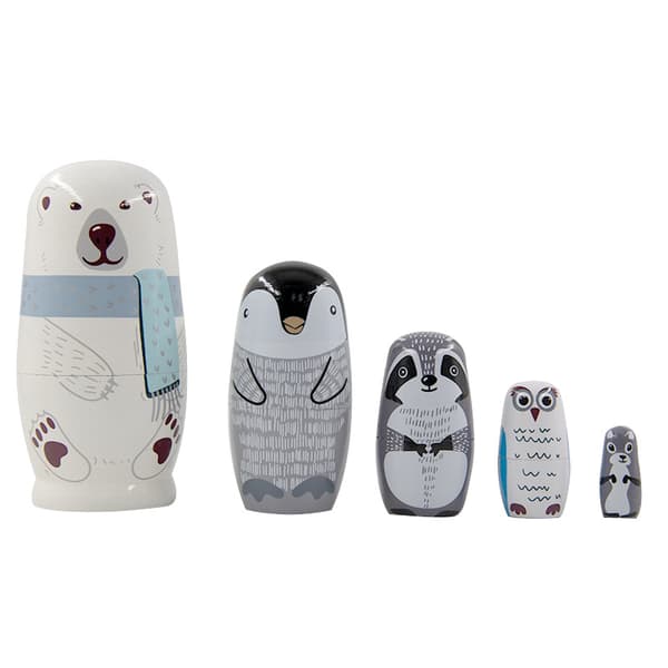 Rysk \"nesting doll\", 5-lagers trävit stor björn \"nesting doll\", heminredning för barn, present. 2