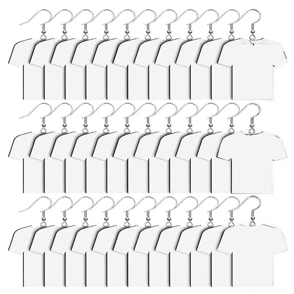 48 stk sublimeringsøredobber blanke smykker øredobber tre MDF sublimasjonsfotballskjorte øredobber DIY blank