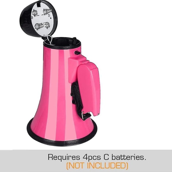 25 watt kompakt højttaler Pa Bullhorn - med indbygget sirene, stemmeoptager, flaskeåbner, pink