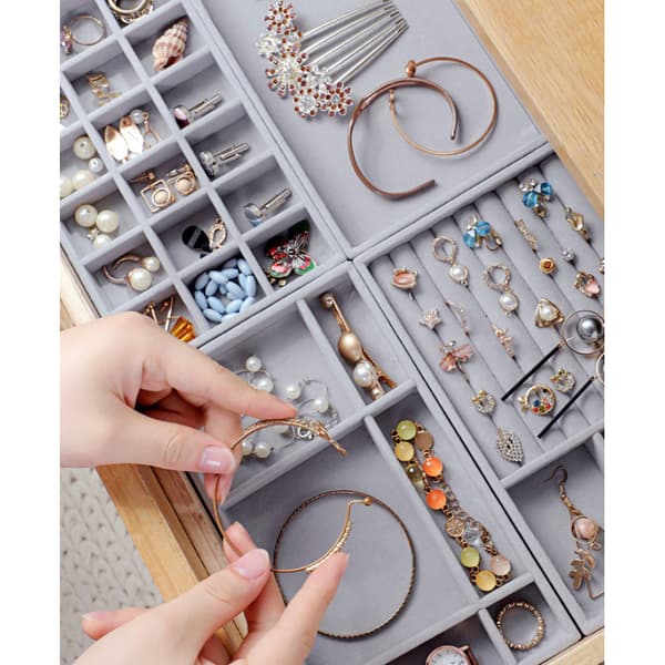 Smyckesbricka, 6-delars smyckeslåda organizer set, organizer