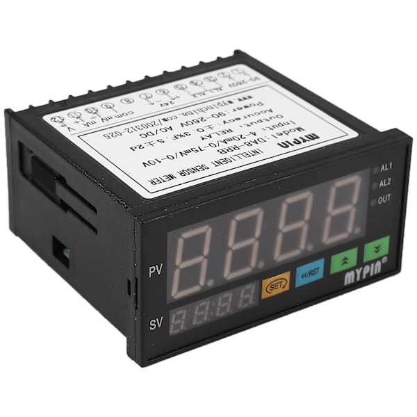 Digital Sensormätare Multifunktionell Intelligent LED-display 0-75mv/4-20ma/0-10v 2 Reläalarm Ut