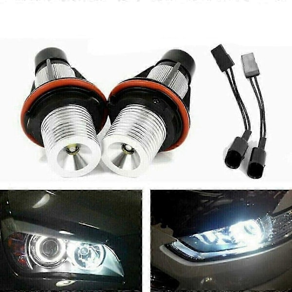 1 Par 8000K Vita LED Angel Eye Logotyp Ljus Ring Lampor för E39 E53 E60 E63 E64 E66 E87 5 6 7 X3 X5