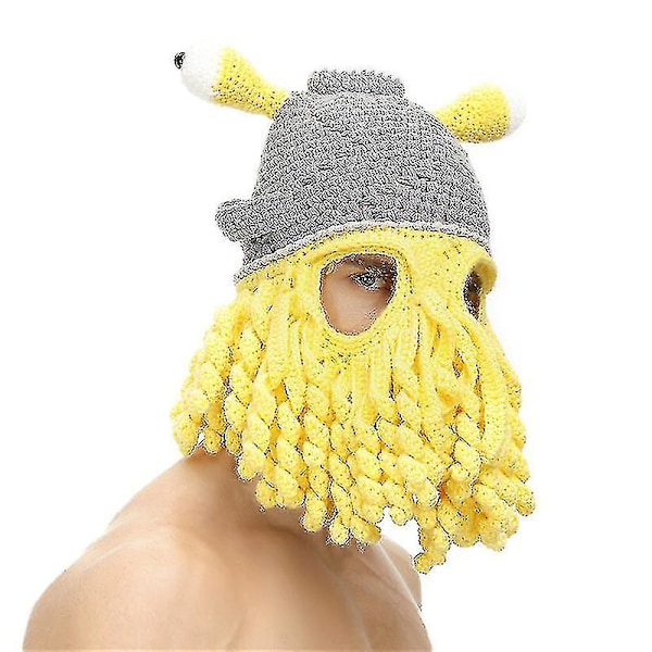 Vinter Ullhatt Europa Och Amerika Rolig Bläckfisk Hatt Mask Pullover Tentakel Hatt