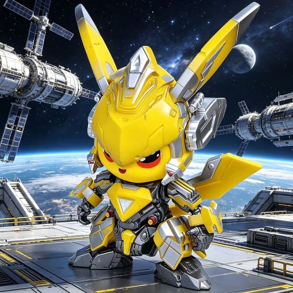 Pikachu COS Bumblebee Mecha Pikachu Figur Pokémon Trendy Legetøj GK Model Perifere Ornamenter