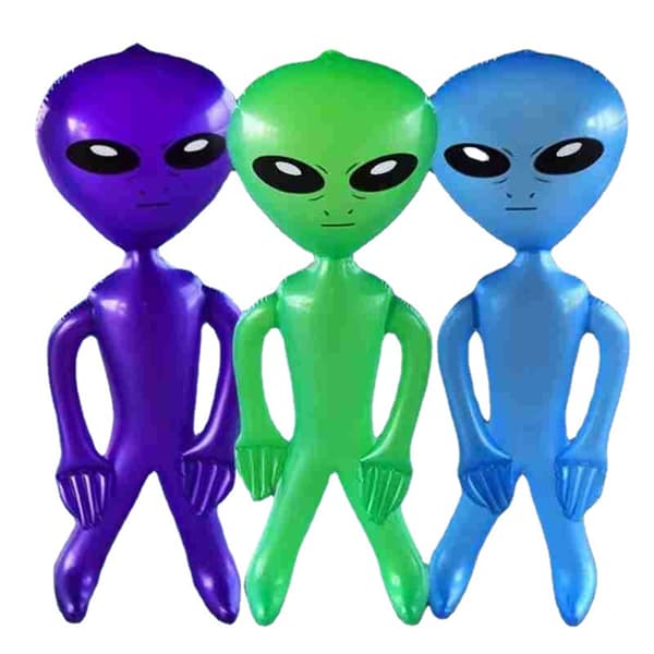 Oppusteligt grønt 90 cm rumskib til alien-temafest (Grøn)