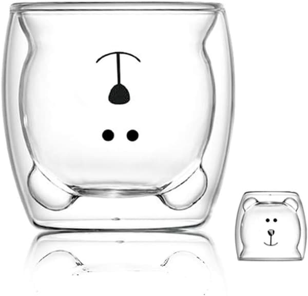 Søte kopper kaffe teglass isolert glass
