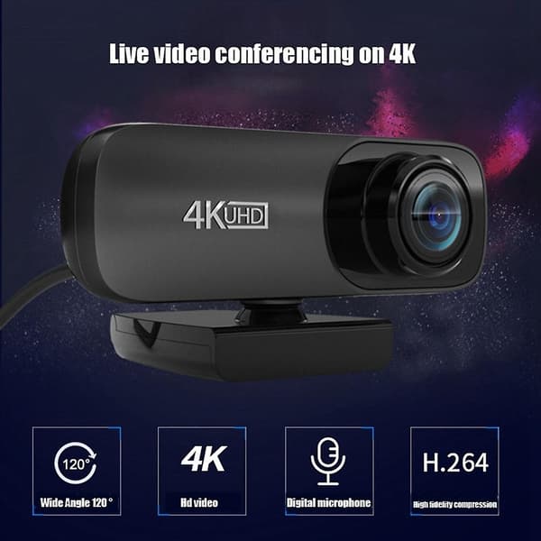 Webcam 4k Uhd 3840x2160p Webcam 800w Pixels Computer Kamera 120 Bred Vinkel Web Kamera Med Mikrofon