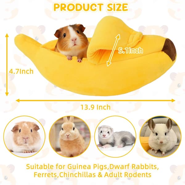 Marsvin seng, plysj banan kosepose gjemmested, gul S