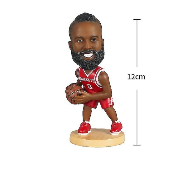 Basketbollstjärnan James Harden Dockfigur med Skakande Huvud Bildekoration Presentdocka 12cm