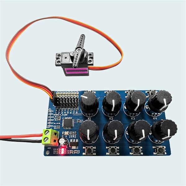 8CH Rotasjonsknapp Servo Driver 8 Kanals/Vei Kontrollerkort Overstrømsbeskyttelse Servo Tester Servo Kontroller