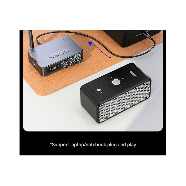 Tebe NFC Bluetooth 5.1 Lydmodtager Sendemodul Koaksial RCA Trådløs Bas Diskant Musikadapter FM