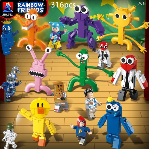 8-pak 2023 Roblox Rainbow Friends Dør Klods Figur Samlemodel Børn Julelegetøj