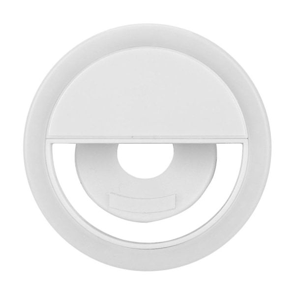 Selfie LED-lys til iPhone - Bærbar USB-opladningsclip-on lysende lampe til perfekte selfies (hvid)