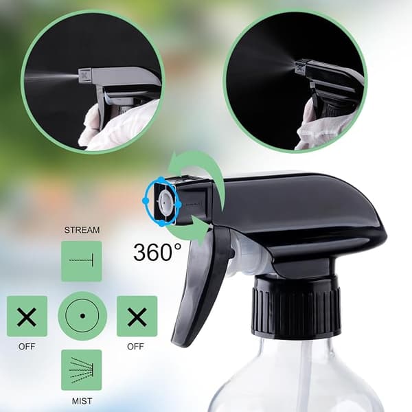 Sprayflasker 2-pakning 10oz Fin tåke Tom spruteflaske for rengjøring